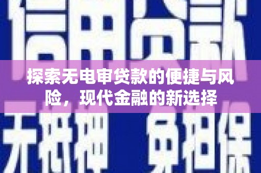 田尾探索无电审贷款的便捷与风险，现代金融的新选择