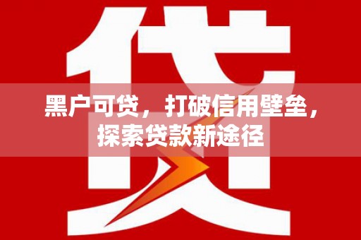 田尾黑户可贷，打破信用壁垒，探索贷款新途径