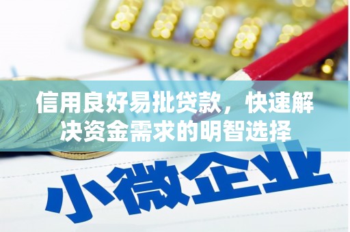 田尾信用良好易批贷款，快速解决资金需求的明智选择