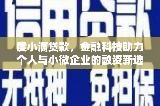 田尾度小满贷款，金融科技助力个人与小微企业的融资新选择