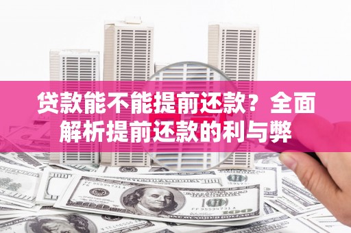 田尾贷款能不能提前还款？全面解析提前还款的利与弊