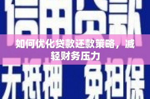 田尾如何优化贷款还款策略，减轻财务压力