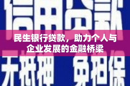 田尾民生银行贷款，助力个人与企业发展的金融桥梁